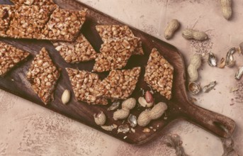 Kozinaki with peanuts, dessert, gozinaki, traditional Georgian cuisine, no people