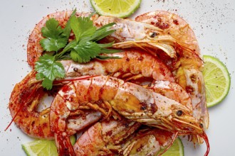 Fried Langoustines, Australian, lime and herbs, spices, homemade, no people