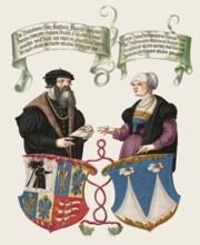 Anton Fugger with his wife Anna Rehlinger, from The Secret Book of Honors of the Fugger Family, Das