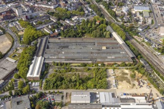 Aerial view, former MCS Technologies GmbH factory premises at Thyssenstraße, Dinslaken, Ruhr area,