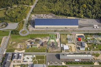 Aerial view, Bergpark Lohberg creative quarter, former colliery site and landscaping, winding