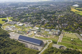Aerial view, Bergpark Lohberg creative quarter, former colliery site and landscaping, winding