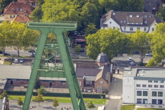 Aerial view, Bergpark Lohberg creative quarter, former colliery site and landscaping, winding