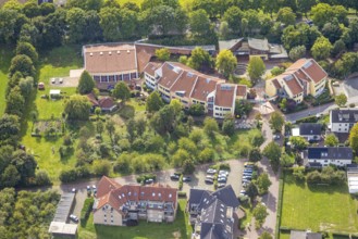 Aerial photo, Freie Waldorfschule Dinslaken e.V., Eppinghoven, Dinslaken, Ruhr area, North