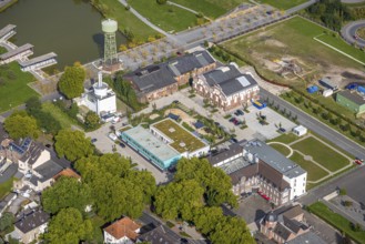 Aerial view, Bergpark Lohberg Kreativquartier, former colliery site and landscaping, Lohberger