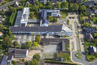 Aerial photo, comprehensive school Hünxe, Hünxe, Ruhr area, North Rhine-Westphalia, Germany,