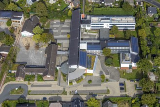 Aerial photo, comprehensive school Hünxe, Hünxe, Ruhr area, North Rhine-Westphalia, Germany,