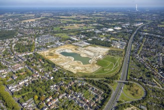 Aerial view of the former harness racing track Recklinghausen, on the A2 motorway, with northern