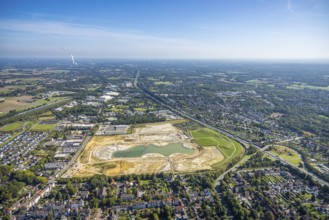 Aerial view of the former harness racing track Recklinghausen, on the A2 motorway, with northern