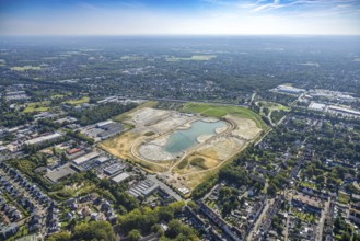 Aerial view of the former harness racing track Recklinghausen, on the A2 motorway, with northern