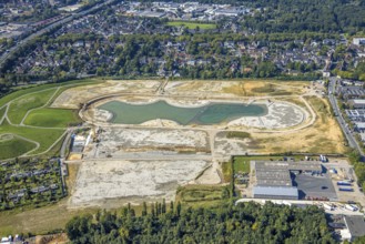 Aerial view of the former harness racing track Recklinghausen, on the A2 motorway, with northern