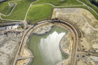 Aerial view of the former harness racing track Recklinghausen, on the A2 motorway, with northern