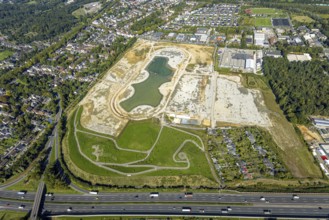 Aerial view of the former harness racing track Recklinghausen, on the A2 motorway, with northern