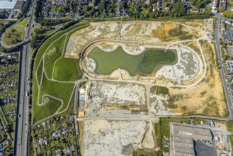Aerial view of the former harness racing track Recklinghausen, on the A2 motorway, with northern