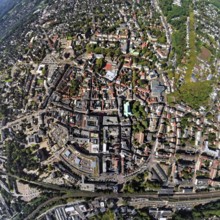 Aerial view, old town and old town ring Herzogswall, Kurfürstenwall, Grafenwall, Kaiserwall and