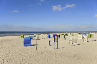 Guarded bathing beach at Utersum, Föhr, North Frisian Island, North Frisia, Schleswig-Holstein,