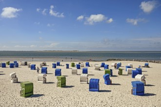 Guarded bathing beach at Utersum, Föhr, North Frisian Island, North Frisia, Schleswig-Holstein,