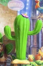 Cactus as decoration at the Bremer Osterwiese folk festival, Bürgerweide, Bremen, Germany