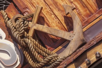 Anchor as decoration at the Bremer Osterwiese folk festival, Bürgerweide, Bremen, Germany