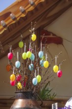 Colourful Easter eggs, decoration at the Bremer Osterwiese folk festival, Bürgerweide, Bremen,