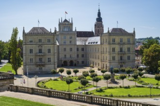 Castle park at Ehrenburg Castle, Coburg, Upper Franconia, Franconia, Bavaria, Germany