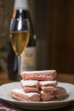 The Biscuit Rise de Reims is a crispy, airy, pink-coloured, very fragile patisserie speciality from