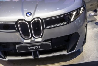 BMW iX3. BMW exhibition stand. IAA MOBILITY in Munich. The motor show presents itself as a holistic