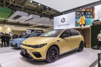 Exhibition stand of the Chinese manufacturer Leapmotor. Leapmotor Lafa 5th IAA MOBILITY in Munich.