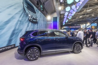 Exhibition stand of the Turkish car brand TOGG. Model T10X. IAA MOBILITY in Munich. The motor show