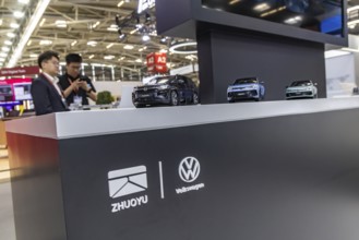 Exhibition stand of the Chinese company ZHUOYU. IAA MOBILITY in Munich. The motor show presents
