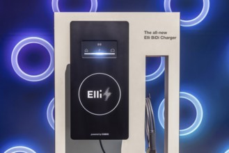Volkswagen exhibition stand. Elli BiDi Charger. Concpet. IAA MOBILITY in Munich. The motor show