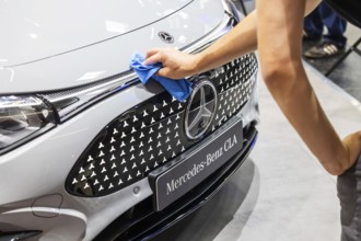 Mercedes exhibition stand. The Virual Ride. CLA Shooting Brake. IAA MOBILITY in Munich. The motor