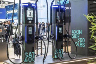 Axon SAT 400 charging station. IAA MOBILITY in Munich. The motor show presents itself as a holistic