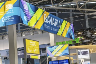 Stand of the Bavarian State Government. IAA MOBILITY in Munich. The motor show presents itself as a