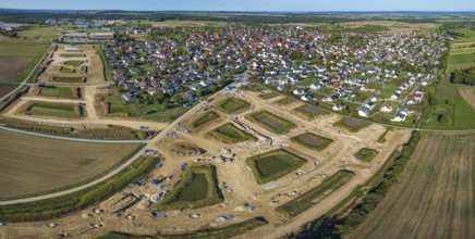 Development work for the new building area in the municipality of Mötzingen. 175 building plots are