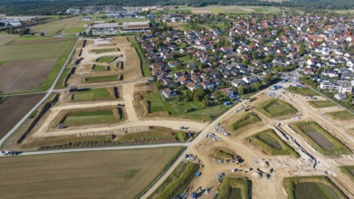 Development work for the new building area in the municipality of Mötzingen. 175 building plots are