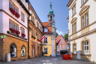 Historic town hall in the old town centre, beer town Kulmbach, Maintal, Upper Franconia, Franconia,