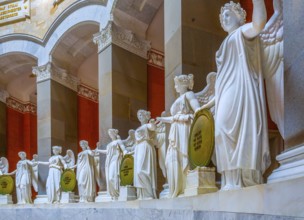 Interior of the Liberation Hall with goddesses of victory, Kelheim, Danube Valley, Lower Bavaria,