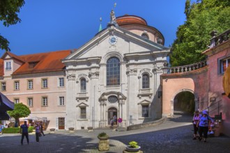 Portal of the monastery church of Weltenburg Monastery, Kelheim, Danube Valley, Lower Bavaria,