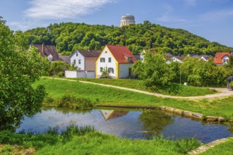 Liberation Hall above the town, Kelheim, Danube Valley, Lower Bavaria, Bavaria, Germany