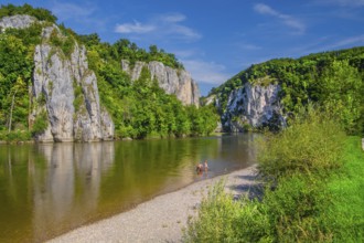 Danube Gorge near Weltenburg Monastery, Kelheim, Danube Valley, Lower Bavaria, Bavaria, Germany