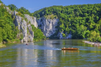 Danube Gorge near Weltenburg Monastery, Kelheim, Danube Valley, Lower Bavaria, Bavaria, Germany