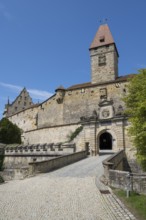 Entrance gate and Bulgarenturm, Veste Coburg, Coburg, Upper Franconia, Franconia, Bavaria, Germany