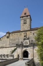 Entrance gate and Bulgarenturm, Veste Coburg, Coburg, Upper Franconia, Franconia, Bavaria, Germany