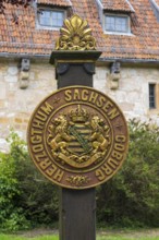 Border sign of the Duchy of Saxe-Coburg, end of the 19th century, Veste Coburg, Coburg, Upper