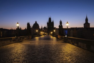 Charles Bridge, Prague, Czech Republic, sunrise, deserted, sunset, silhouette