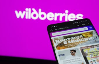 Dhaka, Bangladesh- 03 July 2025: Smartphone displaying Wildberries web interface against
