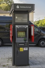 ATM of the Sparkasse is outdoors, Coburg, Upper Franconia, Franconia, Bavaria, Germany