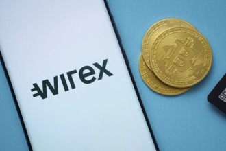Dhaka, Bangladesh - 04 April 2025: The logo of the wirex is displayed on a smartphone screen. wirex