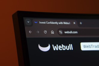 Dhaka, Bangladesh- 02 June 2025: Close-up of a computer screen displaying the webull web interface